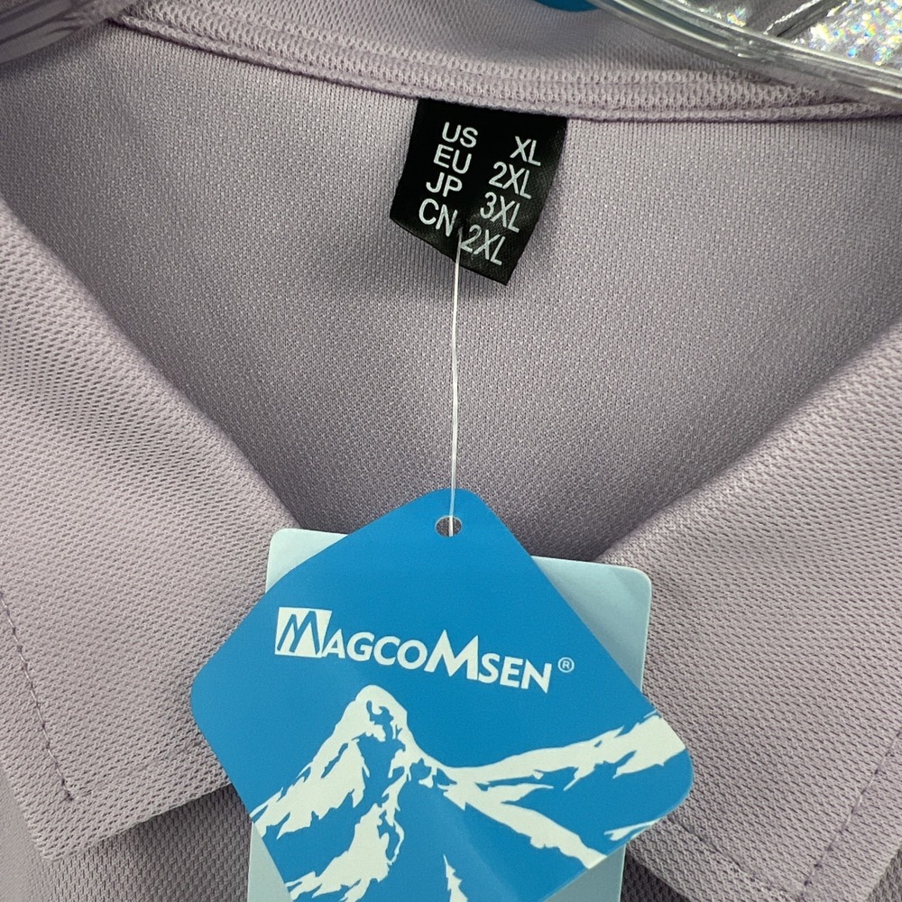 Men's Purple XL Polo‎ Golf Shirt, NWT,  MagcoMsen Short Sleeve, Pen Pocket - Picture 3 of 7